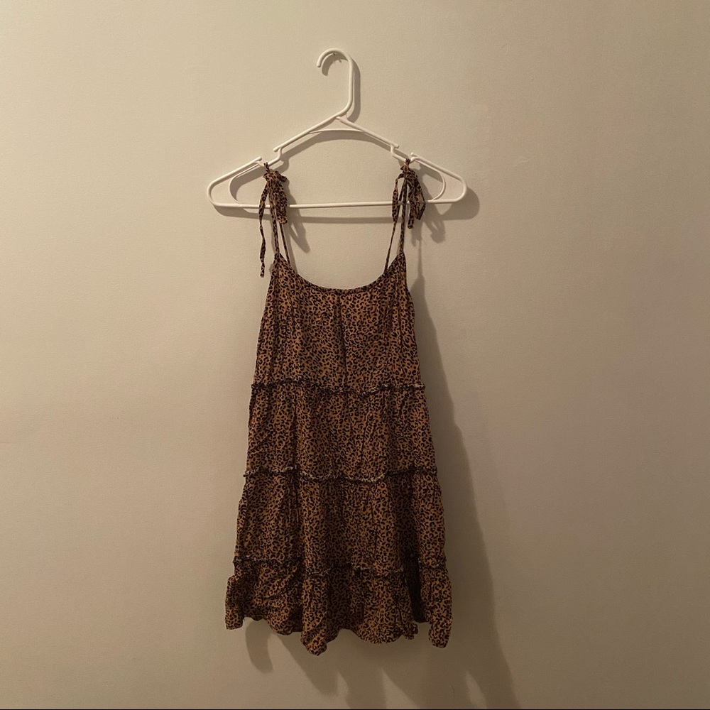 Tie Straps Cheetah Dress
